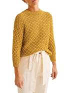 Mango Cable-knit Cotton Blend Sweater