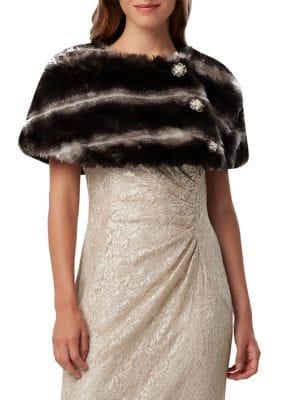 Tahari Faux Fur Cape