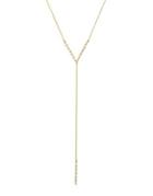 Cole Haan Cubic Zirconia Baguettes-gd Stacked Y-necklace
