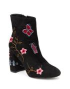 Nanette By Nanette Lepore Lilly Embroidered Floral Faux Suede Booties