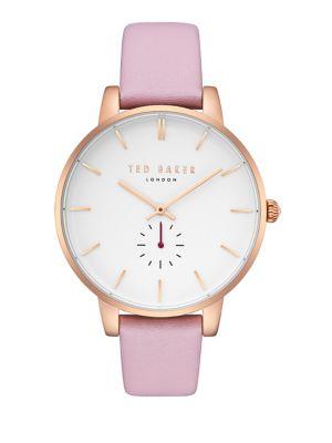 Ted Baker London Olivia Round Leather-strap Watch