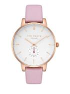 Ted Baker London Olivia Round Leather-strap Watch
