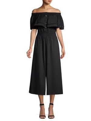 Donna Karan New York Off-the-shoulder Wide-leg Jumpsuit