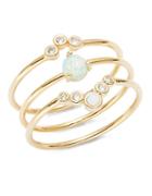 Tai Opal And Stone-accented Stackable Ring Set