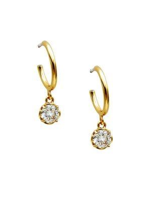 Kate Spade New York Goldtone And Cubic Zirconia Mini Round Huggie Earrings