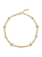Lord & Taylor Crystal Double-strand Station Anklet