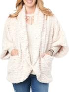 Democracy Faux Fur Open Cardigan