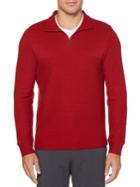 Perry Ellis Jacquard Quarter Zip Long Sleeve Sweater