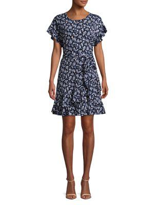 Michael Michael Kors Floral Ruffle Wrap Dress
