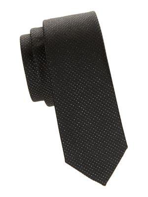 Black Brown Metallic Textured Slim Tie