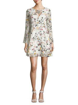 Sam Edelman Floral Bell-sleeve Shift Dress
