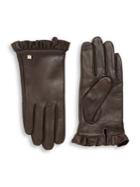 Lauren Ralph Lauren Ruffle Leather Gloves