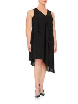 Adrianna Papell Plus Plus Ruffled Chiffon Dress