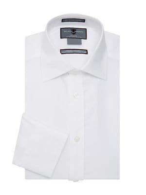 Black Brown Dobby Cotton Dress Shirt