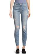 7 For All Mankind High-rise Ripped Skinny Jeans