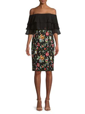 Aidan By Aidan Mattox Off-the-shoulder Tiered Dress