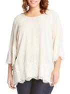 Karen Kane Plus Lace Border Top