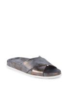 Gentle Souls Ionela Metallic Leather Slides