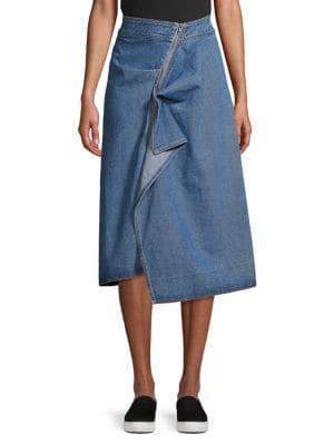 Cmeo Collective Asymmetric Denim Skirt