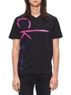 Calvin Klein Jeans Vertical Calvin V-neck Cotton Tee