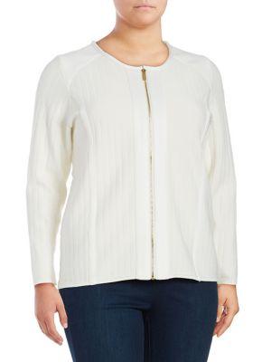 Calvin Klein Plus Zip Front Sweater