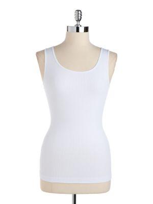 Design Lab Lord & Taylor Ribbed Scoopneck Tank Top
