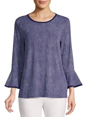 Michael Michael Kors Petite Patterned Long-sleeve Top