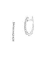 Roberto Coin 0.2 Tcw Diamond And 18k White Gold Hoops, 0.25in