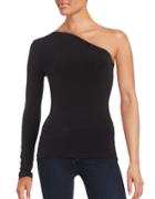 Design Lab Lord & Taylor Ribbed-knit One-shoulder Top