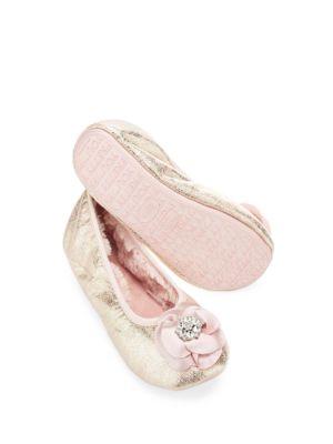 Pretty You London Olympia Faux Fur Lined Ballet Slippers