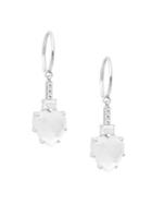 Nadri V-day Rhodium-plated Cubic Zirconia And Opal Heart Drop Earrings