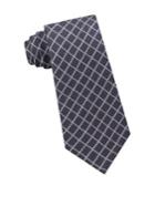 Black Brown Pixelated Grid Silk Tie