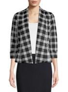 Nipon Boutique Plaid Open Front Blazer