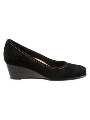 Trotters Winnie Suede Or Leather Wedge Pumps