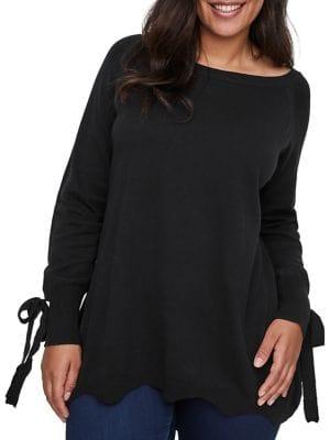 Junarose Plus Lika Long-sleeve Knit Pullover