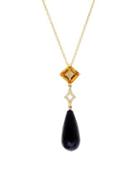 Lord & Taylor 14k Gold, Citrine And Onyx Pendant