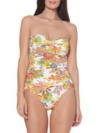 Bleu Rod Beattie Printed Bandeau One-piece Swimsuit