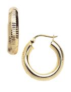 Lord & Taylor 18-kt Gold Over Sterling Silver Ribbed Hoop Earrings
