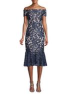 Calvin Klein Off-shoulder Floral Lace Dress