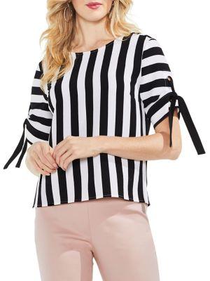 Vince Camuto Tie Cuff Stripe Blouse