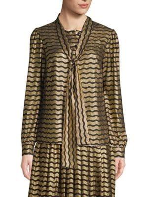 Michael Michael Kors Swing Stripe Necktie Blouse