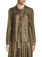 Michael Michael Kors Swing Stripe Necktie Blouse