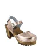 Mia Abba Leather Ankle-strap Clogs