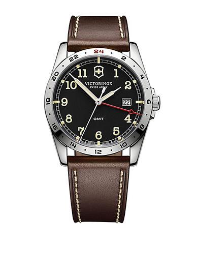 Victorinox Swiss Army Mens Infantry Stainless Steel And Leather Watch