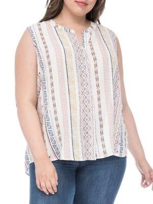 Bobeau Plus Plus Fiona Woven Blouse