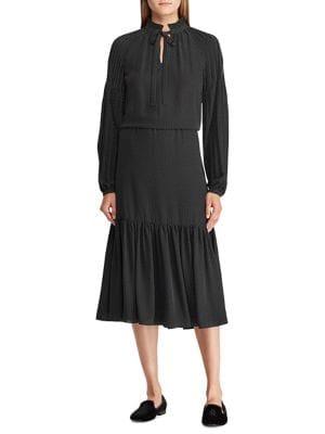 Lauren Ralph Lauren Polka-dot Georgette Raglan Dress