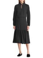 Lauren Ralph Lauren Polka-dot Georgette Raglan Dress