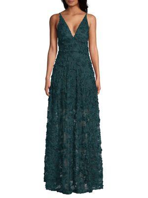 Xscape Sleeveless Floral Applique Gown