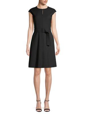 Marella Cap-sleeve Belted Mini Dress