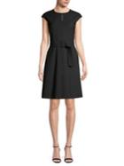 Marella Cap-sleeve Belted Mini Dress